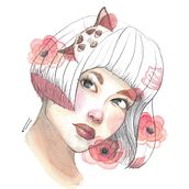 Mi Proyecto del curso: Retrato de chica rosa. Een project van Tekening met potlood, Digitale tekening y Aquarelschilderen van Fernanda Duncan Torres - 07.04.2020