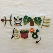 My project in Introduction to Raised Embroidery course. Un projet de Broderie de Liz Konick - 07.04.2020