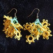 Joyas textiles. Encaje de frivolité. Pendientes. Un proyecto de Artesanía, Costura, Diseño de jo, as, DIY y Tejido de Juana Trujillo - 07.04.2020