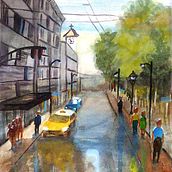 Mi Proyecto del curso: Paisajes urbanos en acuarela. Un projet de Aquarelle de Alisa_ Alvor - 08.04.2020