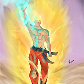 Aquí os dejo mi proyecto, Son Goku algo enfadado🤘. Projekt z dziedziny Ilustracja c i frowa użytkownika ixiprao - 08.04.2020