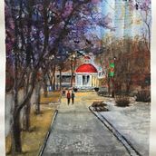 My project in Urban Landscapes in Watercolor course.  project by Jacqueline - 04.08.2020