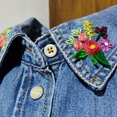 Cuello de flores - Proyecto curso 'Técnicas básicas de bordado'.. Embroider project by Alexandra Milián - 04.09.2020