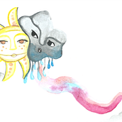 Cuento: El amor entre el sol y la lluvia. Un progetto di Belle arti, Illustrazione infantile, Illustrazione tradizionale, Pittura, Disegno a matita, Disegno, Pittura ad acquerello e Narrativa di Lourdes Zoé Ibarlucea - 07.04.2020