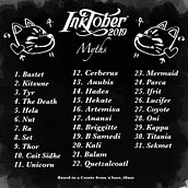 Inktober Myths. Un projet de Conception de personnages et Illustration numérique de Leonel Bast Sherman - 09.04.2020