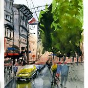 Mi Proyecto del curso: Paisajes urbanos en acuarela. Artes plásticas projeto de Emilio Fernandez Robles - 09.04.2020