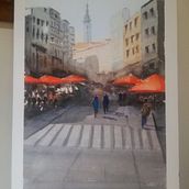 Paisaje de Tallin ((Estonia)Mi Proyecto del curso: Paisajes urbanos en acuarela. Un progetto di Belle arti di salvaoliver - 09.04.2020