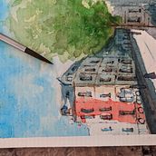 Mi Proyecto del curso: Dibujo arquitectónico con acuarela y tinta. Architecture, and Drawing project by Mariana Romero Méndez - 04.12.2020