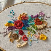 Mi Proyecto del curso: Técnicas avanzadas de bordado: puntadas y composiciones con volumen. Arts, and Crafts project by fabiola1319 - 04.10.2020
