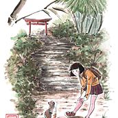 "La subida", Acuarela y tinta china sobre papel.. Traditional illustration project by Astrid Inda - 04.10.2020