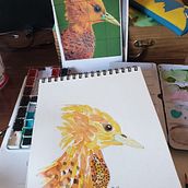 Meu projeto do curso: passarinho amarelo. Watercolor Painting project by Ingrid Lins Lang - 04.11.2020