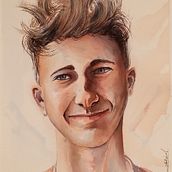 Mi Proyecto del curso: Retrato artístico en acuarela. Un proyecto de Pintura a la acuarela de Sergio - 10.04.2020