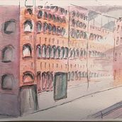 My project in Architectural Sketching with Watercolor and Ink course. Architecture, and Watercolor Painting project by Manouk Bakermans - 04.11.2020