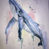 Ballena colores. Un projet de Aquarelle de Camila Molina Loyola - 10.04.2020
