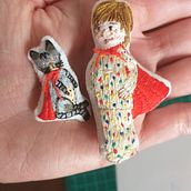 Francesca e Caetano. Mi Proyecto del curso: Ilustración de personajes con hilo y aguja. Embroider, and Traditional illustration project by Alberini Xanda - 04.11.2020