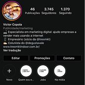 Meu projeto do curso: Estratégia de marca no Instagram. Instagram project by Victor Copola - 04.11.2020