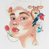 Mi Proyecto del curso: Retrato ilustrado en acuarela. Fine Arts project by Miri LR - 04.12.2020