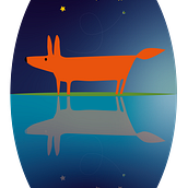 AR image test with a shooting star and a fox tail wag animation from my drawing onscreen. App Development project by David & Julie Goode - 04.12.2020