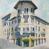 My project in Architectural Sketching with Watercolor and Ink course. Architecture, Pencil Drawing, and Watercolor Painting project by Steve Reed - 04.12.2020