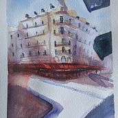 My project in Architectural Sketching with Watercolor and Ink course. Un proyecto de Ilustración tradicional y Pintura a la acuarela de Giacomo Rimatori - 31.05.2020