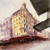 My project in Architectural Sketching with Watercolor and Ink course.  Your feedback is welcome.  Have a nice day.. Un progetto di Illustrazione architettonica, Pittura e Bozzetti di seb_art - 13.04.2020