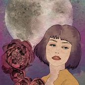 Moon Girl. Digital Painting, and Watercolor Painting project by Paulina Mary Rak - 04.13.2020