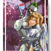 Genji And Mercy. Un proyecto de Ilustración digital de prathammudbidri44 - 14.04.2020