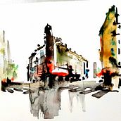 My project in Architectural Sketching with Watercolor and Ink course. Een project van  Tekening,  Schetsen, Aquarelschilderen,  Architecturale illustratie, Sketchbook y  Illustratie met inkt van Jungkunz Thomas - 14.04.2020