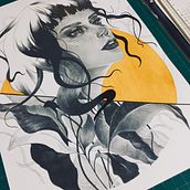 Chica despeinada. Een project van  Schetsen,  Creativiteit,  Interieurdecoratie,  Tekening, Tekening met potlood,  Artistieke tekening, Traditionele illustratie, Instagram,  Acr, lschilderij, Realistische tekening y Schilderij van Sayuri Cósser - 14.04.2020
