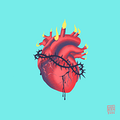 Sagrado Corazón. Un proyecto de Diseño de tatuajes, Ilustración tradicional, Ilustración digital y Pintura digital de Luis Rico - 14.04.2020