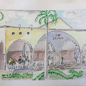 My project in Architectural Sketching with Watercolor and Ink course. Acr, lic Painting, and Watercolor Painting project by E. Jane Turnbull - 04.15.2020