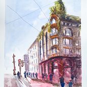 Mi Proyecto del curso: Dibujo arquitectónico con acuarela y tinta. Watercolor Painting project by Gonzalo Grebe - 04.16.2020