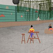 Proyecto Café y Canela. 3D, Architecture, Digital Architecture, Interior Architecture, Sketching, Drawing, Digital Drawing, Design, Retail Design, Architectural Illustration, Digital Illustration, and Photo Retouching project by Alexis Serrano - 04.14.2020