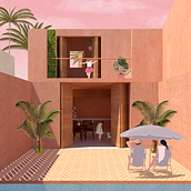 Meu projeto do curso: Representação gráfica de projetos arquitetônicos. Architecture, 3D Design, Collage, and Set Design project by Júlia Galindo - 04.16.2020