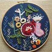 Mi Proyecto del curso. Me encanta el volumen de los corales!. Un proyecto de Bordado de Elena Quintero - 16.04.2020