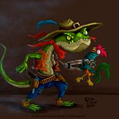 SLAY: The roosters hunter. Concept Art, Art Direction, Character Design, Traditional illustration, and Digital Illustration project by Camilo Ducuara Gordillo - 04.17.2020