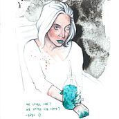 Joanne 02. Een project van  Tekening,  Portrettekening, Digitale tekening, Traditionele illustratie, Digitale illustratie, Schilderij y Aquarelschilderen van Fran Sabariego - 17.01.2018