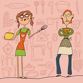 My project in Illustrated Characters Factory course - 2 Nerdy Cooks. Un proyecto de Diseño de personajes de Sorina Șerban - 17.04.2020