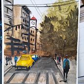 My project in Urban Landscapes in Watercolor course. Ilustração tradicional projeto de jbelinroux - 18.04.2020