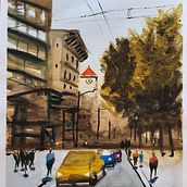 Mi Proyecto del curso: Paisajes urbanos en acuarela. Un proyecto de Arte urbano de Marysol Dieguez - 18.04.2020