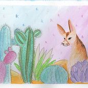Fennec in the desert. Un proyecto de Ilustración tradicional de Giulia Marchione - 19.04.2020