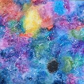 Mi galaxia!. Projekt z dziedziny  Sztuki piękne, Kreat, wność i Malowanie akwarelą użytkownika francesca_deagnoi - 19.04.2020
