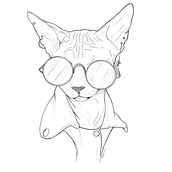 Gato Esfinge. Un progetto di Disegno digitale e Illustrazione digitale di Pink Necro - 19.04.2020