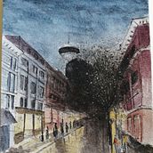 Mi Proyecto del curso: Dibujo arquitectónico con acuarela y tinta. Interior Design project by enrique_design - 04.19.2020