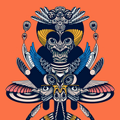 Tottem Pavo real. Un proyecto de Ilustración tradicional de Sebastian Arteaga Martinez - 20.04.2020