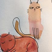 We are cats. Traditional illustration project by Cristina Dominguez / Madame Sunday - 04.20.2020