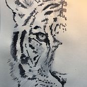 Keep calm tiger. Realistic Drawing, Traditional illustration, and Watercolor Painting project by Cristina Dominguez / Madame Sunday - 04.20.2020