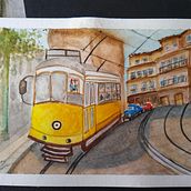 Mi Proyecto del curso: Paisajes urbanos en acuarela- Portugal. Un projet de Aquarelle de Elzânia Fávero e Silva - 24.04.2020