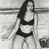 Examen sele . Un projet de Dessin au cra, on, Dessin artistique, Dessin de portrait , et Dessin réaliste de Nika Kishtanova - 20.04.2020