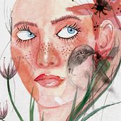 Retrato ilustrado en acuarela. Pencil Drawing, Design, Traditional illustration, and Watercolor Painting project by Marta Fernández - 04.21.2020